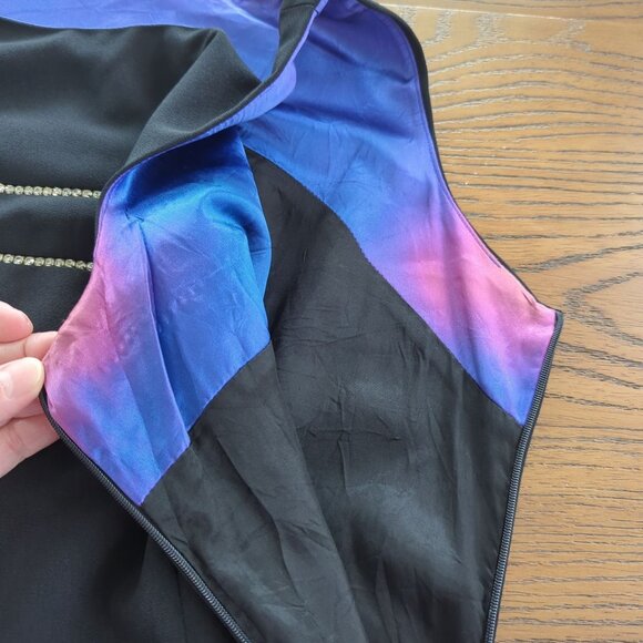 Vintage‎ CDC Black Sleeveless Cocktail Dress Rhinestone Embellishments Size 10 - Picture 10 of 15